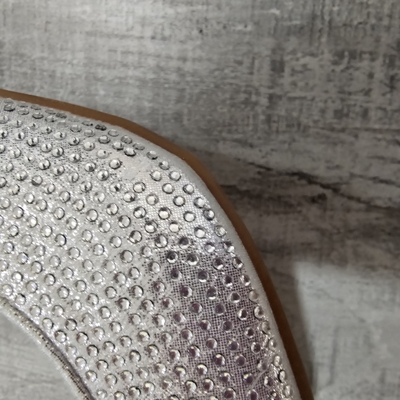 jessica simpson lindiza  rhinestones sparkly silver heels  size 10 - Picture 4 of 10